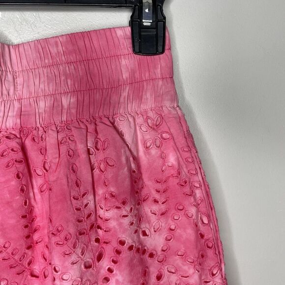 GENERATION LOVE Womens Pink Eyelet Ferris Embroidered Shorts NEW Scalloped Sz S - Picture 7 of 12